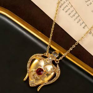 Collier Bouteille de <span class=keywords><strong>Parfum</strong></span> Médiévale Vintage Amour Zircon Mode Personnalisé Chaîne à Maillons Géométrique Style Cour Européenne Américaine - Product Image 2