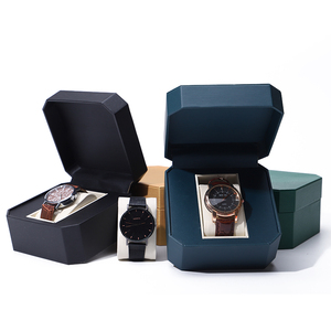 Vente en gros de boîte de montre vide de luxe de fabricants emballage avec logo personnalisé Oem boîte de montre octogonale simple de qualité supérieure en cuir - Product Image 3