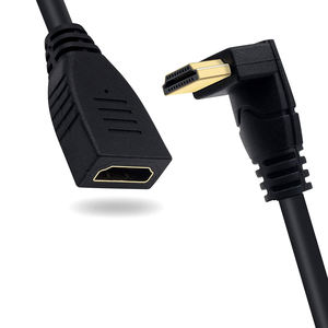 Câble HDMI mâle-femelle à extension de 90 degrés, gaine en PVC, blindage tressé, prend en charge la <span class=keywords><strong>4K</strong></span> pour moniteur d'ordinateur, <span class=keywords><strong>lecteur</strong></span> <span class=keywords><strong>DVD</strong></span> - Product Image 1