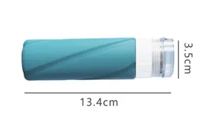 맞춤 로고가있는 로션 샴푸를위한 4 팩 100ml 실리콘 여행용 병 세트 세면도구 키트