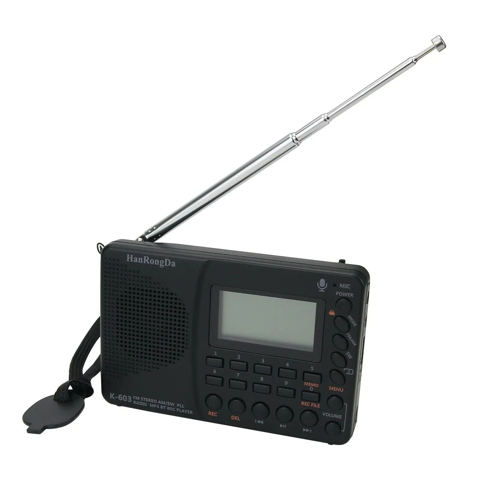 Hrd K-603 Bluetooth MP3 Speler Recorder Volledige Band Radio Am Fm Sw Stereo Radio