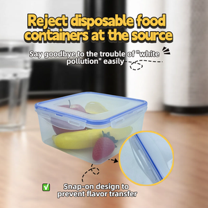 2000ml dikdörtgen plastik gıda saklama kutuları kapaklar PP malzeme nem geçirmez taze tutma eşya kutuları tedarik tazelik kutuları - Product Image 4