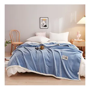 Manta de lujo personalizada de fábrica, mantas de cama doble de gran tamaño para invierno, venta al por mayor