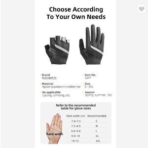 ROCKBROS S247 — gants éponge antidérapants, pour le Fitness, le <span class=keywords><strong>vélo</strong></span>, la <span class=keywords><strong>course</strong></span>, avec enfilement de la moitié des doigts, accessoires de sport - Product Image 4