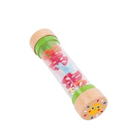 Instrument de musique éducatif Montessori en bois, Tube de pluie perlé, hochet