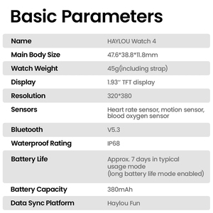HAYLOU Watch <strong>4</strong> GPS Smartwatch 1.93'' HD Screen Bluetooth Phone Call Health Monitoring IP68 Waterproof Smart Sport Watch - Product Image 6