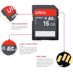 Cartão de Memória de Boa Qualidade 16GB Ultra Alta Velocidade Classe 10 SDHC para Câmera - Product Image 4