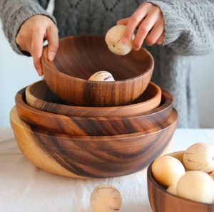 手作り天然エコフレンドリー使い捨て工場卸売高品質カスタム木製ボウル - Product Image 1