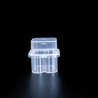 Boîtier de voyage modulaire transparent en plastique PP 3 ml à 4 compartiments pour poudre lyophilisée, sans BPA, OEM, flacon d'échantillon en vrac pour chaîne du froid
