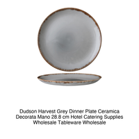Assiette plate Harvest Grey Ø 28,8 cm en céramique décorée à la main Dudson
