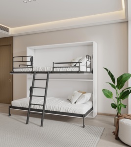 Camas Literas Plegables que Ahorran Espacio, <span class=keywords><strong>Cama</strong></span> Individual de Pared, Camas Plegables Horizontales Inteligentes Ocultas Tipo Murphy - Product Image 5
