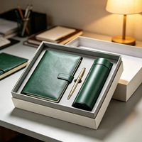 Ensemble cadeau de luxe pour entreprise avec logo personnalisé, souvenir personnalisé, ensemble cadeau d'entreprise avec carnet A5, stylo, bouteille d'eau