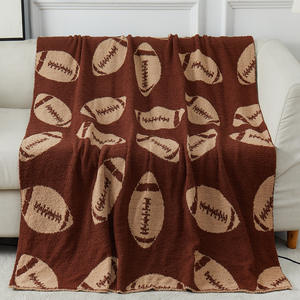 Temporada de fútbol Regalo de vacaciones <span class=keywords><strong>Casco</strong></span> de fútbol Reversible <span class=keywords><strong>Manta</strong></span> suave <span class=keywords><strong>Manta</strong></span> acogedora Castaño Rugby Fútbol <span class=keywords><strong>Manta</strong></span> polar - Product Image 4