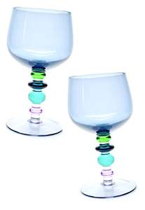 Gobelet à vin en verre borosilicaté sans plomb multicolore soufflé à la main sur mesure avec <span class=keywords><strong>tige</strong></span> colorée - Product Image 4