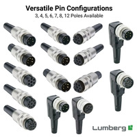 93 Tahun Kepercayaan Diri dari Lumberg Jerman, DIN M16 IP40 Tahan Air, Kabel Harness Rakitan PUR PVC 3-12 Pin yang Dibuat Sesuai Pesanan