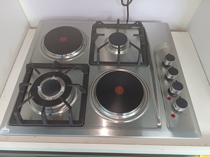 Table de cuisson à gaz encastrable avec allumage électrique par batterie, 4 brûleurs, panneau en acier inoxydable, protection anti-flamme, vanne de sécurité, hôtel, usage domestique - Product Image 5