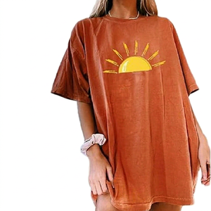 Camisetas Oversize de Cuello Redondo para Mujer, Corte Regular, Casual, para Todas las Temporadas, Manga Corta, Estilo Boyfriend Juvenil, con Estampado Gráfico - Product Image 1