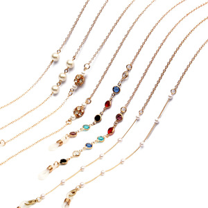 Superventas Europa Estados Unidos Color transfronterizo Joyería chapada en oro Gafas de sol Cadena colgante Collares colgantes de moda - Product Image 5