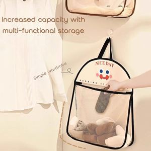 Wall-Mounted Breathable Mesh Storage <b>Bag</b> Sundries Organizer Sock Storage Underwear Organizer Space-Saving Wall Mounted <b>Net</b> <b>Bag</b> - Product Image 5