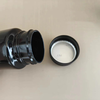 Bouteille ronde en plastique PET écologique de 50ml Capuchon noir Surface sérigraphiée Emballage Comprimés Vitamines Alimentaire