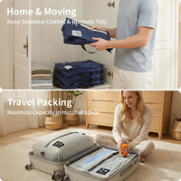 Sacs sous vide réutilisables en nylon pour le voyage avec pompe, cubes de compression pour économiser de l'espace dans les valises et les sacs à dos