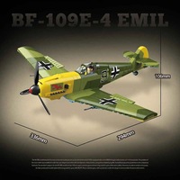 Vente flash - Modèle réduit de l'avion de chasse allemand de la Seconde Guerre mondiale Messerschmitt Bf-109e-4 Emil 1:32 - Kit éducatif en plastique - Ensemble de blocs de construction
