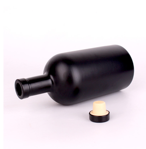 Bouteille en verre, couleur noir mat, style vodka, avec <span class=keywords><strong>bouchon</strong></span> en liège noir, flacon de liqueur de <span class=keywords><strong>vin</strong></span>, vodka, tequila, 200ml, 500ml, 750ml - Product Image 3