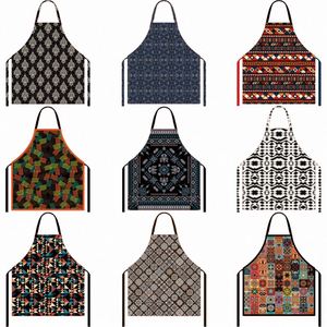 Waterproof Oil Proof <b>Apron</b> Full Print Tribal Bohemian Pattern Large Size <b>Kitchen</b> Cooking Cooking Restaurant Work Unisex Bulk - Product Image 1