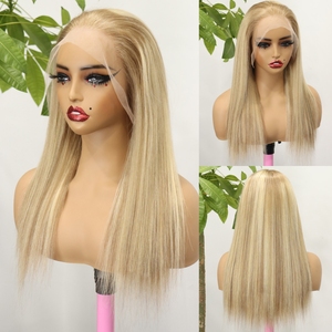 Wig Rambut Asli Pirang Abu dengan Akar Gelap, Lace Front 13x4, Gelombang Longgar, 100% Rambut Brasil, Highlight Pirang 613 - Product Image 6