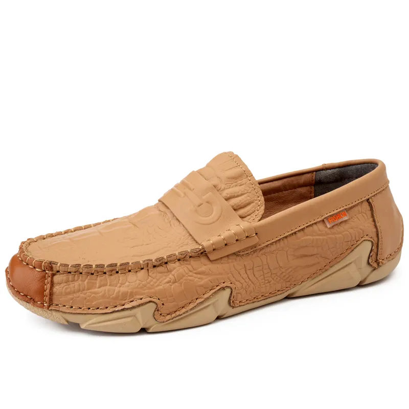 Men's Soft Moccasin Driving Loafers Suede Boat Shoes Fancy Men's Casual Genuine Leather Loafers