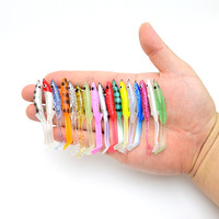Leurre souple artificiel en PVC avec hameçons en acier inoxydable, 17 couleurs, 65 cm, ensemble complet en boîte, appât bionique pour poissons