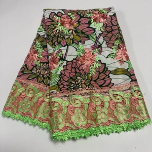 Wax African Cotton Fabric With <strong>Embroidery</strong> Laces African With <strong>Embroidery</strong> Lace <strong>Material</strong> Sewing French Lace Fabric for Dress - Product Image 2