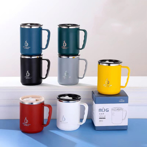 Hot Selling 500ml <b>Double</b> <b>Wall</b> Vacuum Insulated Stainless Steel Travel Coffee Tumbler <b>Mug</b> Cup With Handle Lid - Product Image 2