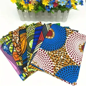 Dalam stok lembut cetakan lilin pewarna katun poliester quarter jahit tambal sulam DIY Afrika wanita membuat gaun kente kain Afrika