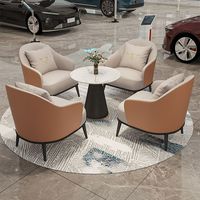 Ensemble de canapé et table de réception de luxe léger rouge moderne pour salon de beauté, salon et villa
