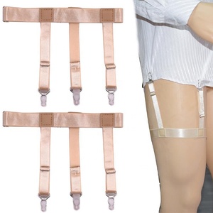 <span class=keywords><strong>Porte</strong></span>-jarretelles réglables pour hommes, <span class=keywords><strong>porte</strong></span>-jarretelles en nylon antidérapant de couleur peau, jarretière de chemise pour hommes - Product Image 1