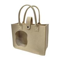 Sac fourre-tout en feutre non tissé avec logo personnalisé, écologique, réutilisable, sac de shopping pour femmes, vente en gros