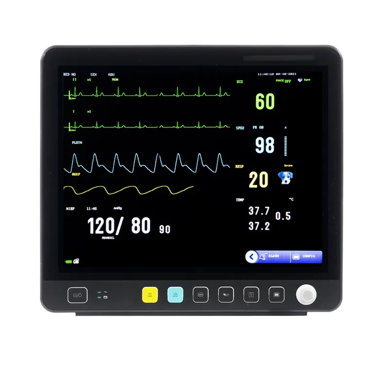 Monitor veterinário para uso veterinário, tela de toque de 15 polegadas, multiparâmetros