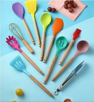 Ustensiles de cuisine intelligents antiadhésifs en silicone, lot de 12 pièces, ustensiles de cuisine