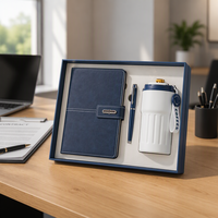 Ensemble cadeau d'affaires A5, carnet personnalisé avec logo, journal en simili cuir, tasse à café isotherme, stylo, papeterie de bureau