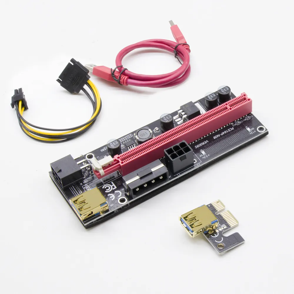 009s PCIE Riser 1X a 16X estensione grafica per scheda adattatore Riser alimentata GPU cavo USB 3.0 da 60cm
