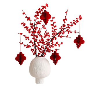 Branche artificielle de baies de houx rouges Muyu Chronicles, décoration porte-bonheur pour la maison, les mariages et les fêtes - Product Image 5