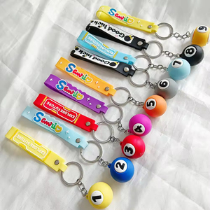 Juego de Llaveros de Bolas de Billar Miniatura <span class=keywords><strong>con</strong></span> Números del 1 al 9 y Correas de Muñeca Trenzadas de Colores para Aficionados al Billar y Decoración de Bolsos - Product Image 3