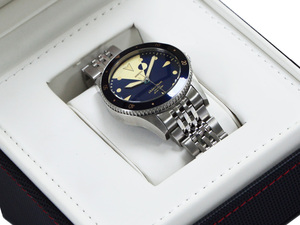 Montre-<span class=keywords><strong>bracelet</strong></span> à cadran mécanique automatique lumineux personnalisée pour hommes caractéristique de plongée <span class=keywords><strong>bracelet</strong></span> en cuir et élastique en acier inoxydable - Product Image 4