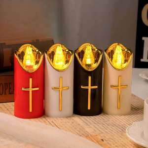 Lampes <span class=keywords><strong>LED</strong></span> pour tombes à usage extérieur, lumière <span class=keywords><strong>funéraire</strong></span> blanche |   Lumière de cimetière à piles, <span class=keywords><strong>bougie</strong></span> commémorative réutilisable - Product Image 2