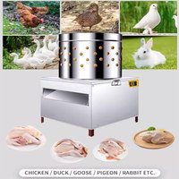 Plumeuse à tambour à axe vertical motorisée multifonctionnelle pour volailles (poulet/canard/caille) avec doigts en caoutchouc durables