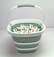Seau pliable et compact en plastique de 10 L avec poignée, portable, pour lavage, camping, tuiles de mahjong, pique-nique, seau à glace anti-fuite