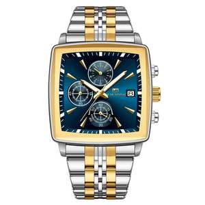 Montre pour homme VAVA VOOM 2951, luxe, sport, affaires, chronographe, cadran carré de 40 mm, acier inoxydable, unique, lumineuse, étanche - Product Image 4