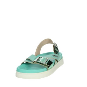 Sandali da donna alla moda con tacco in raso argento 4 a4727 EX257 con plateau cinturino alla caviglia con soletta in PU - Product Image 6