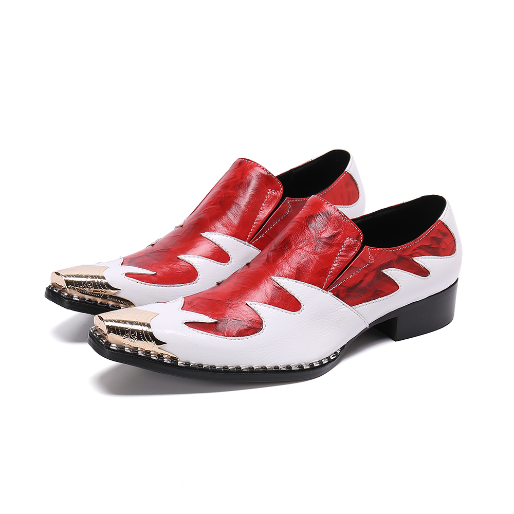Elegant Mens Red White Dress Shoes for Formal Occasions